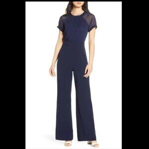 Vince Camuto Crepe Jumpsuit - Navy